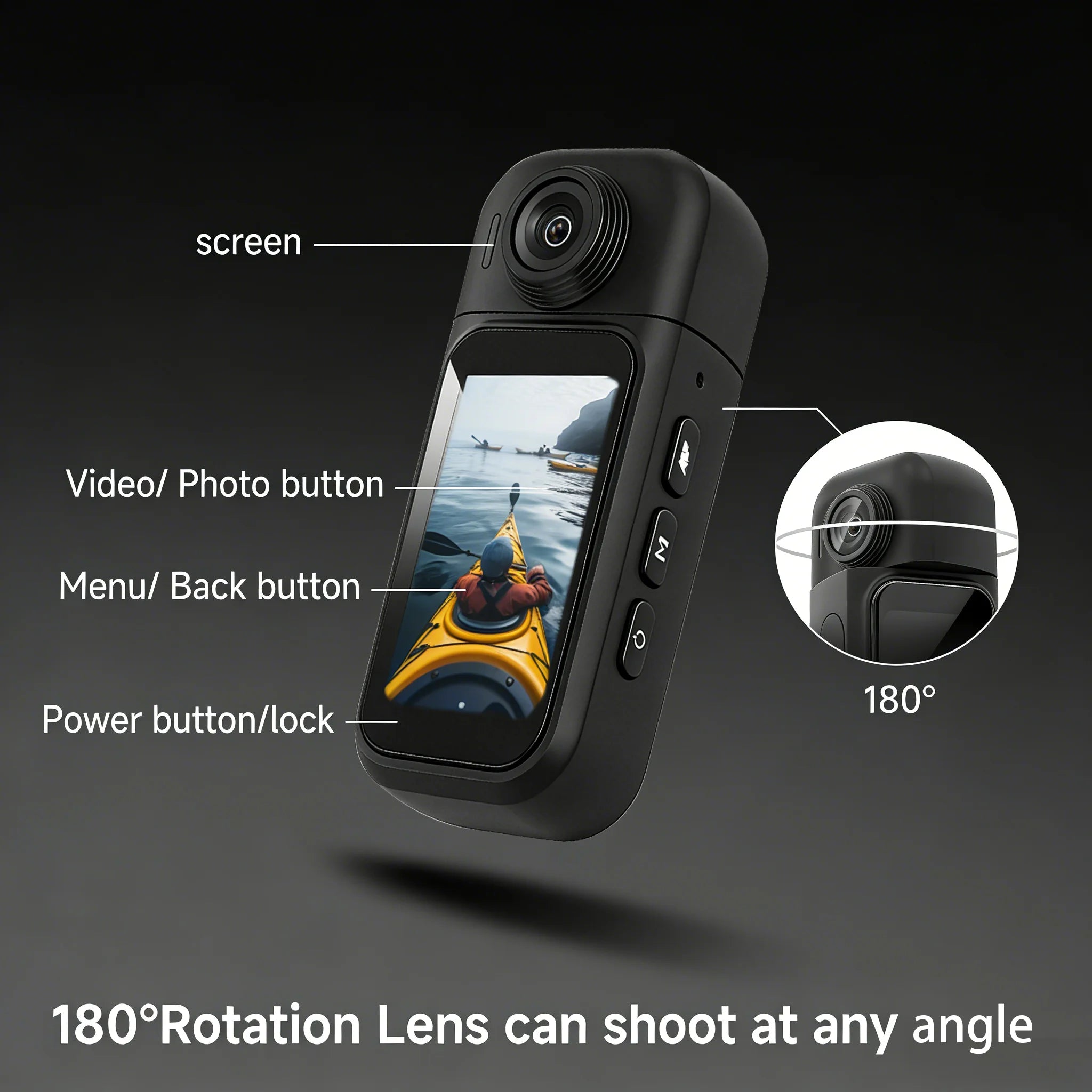Mini cámara de acción FHD 1080P con WiFi, pantalla táctil y resistencia al agua