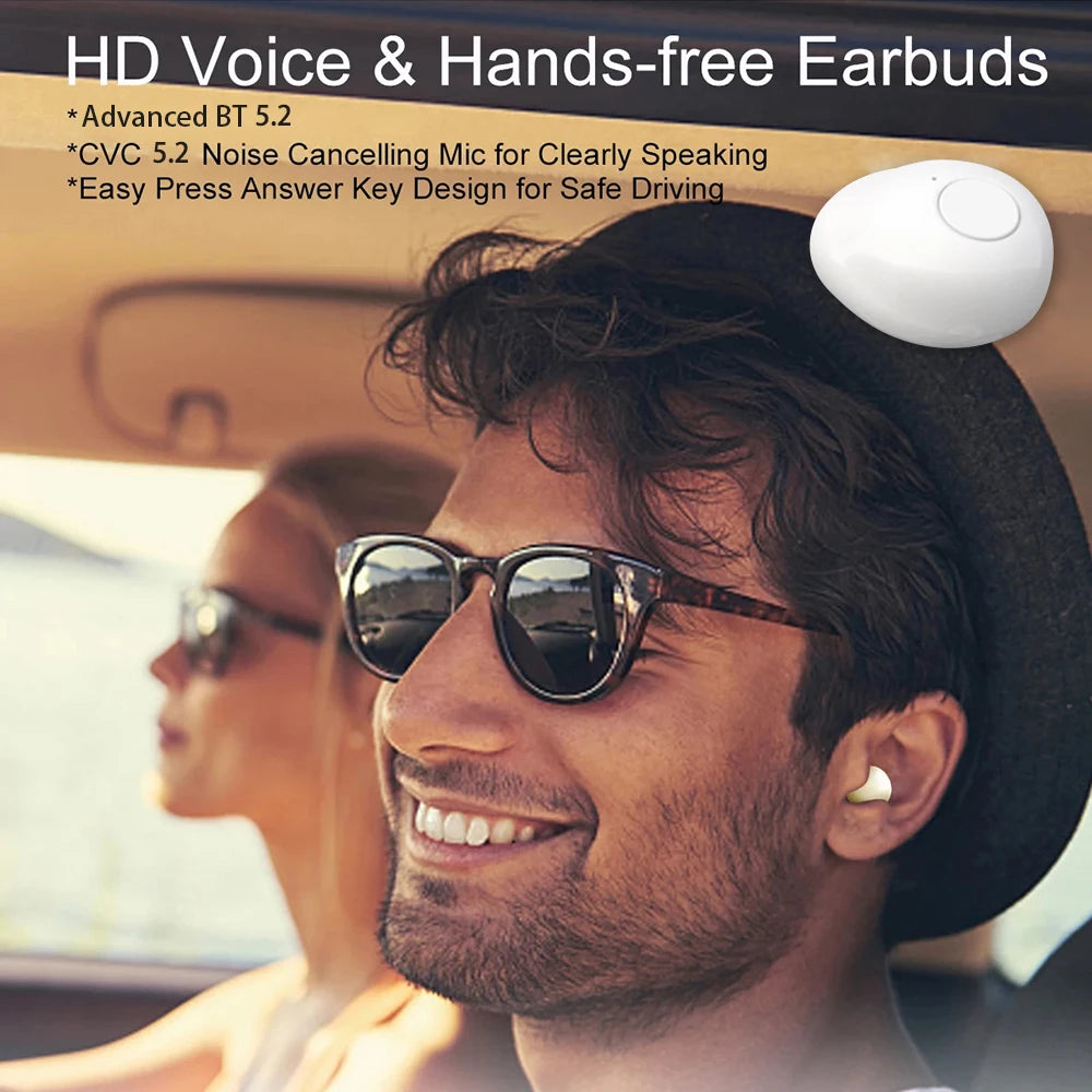 Auriculares invisibles Mini auriculares V5.2 Bluetooth TWS auriculares intrauditivos reducción de ruido auriculares intrauditivos inalámbricos para dormir con micrófono