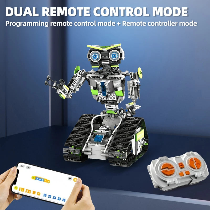 Bloques de construcción de robots con control remoto programable, juego de juguetes de ensamblaje electrónico de 757 piezas, decoración del hogar, regalos de cumpleaños y días festivos