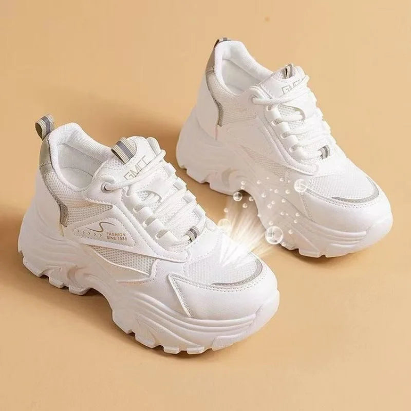 Zapatillas Deportivas para Mujer, Ligeras y Transpirables, con Plataforma, Estilo Chunky, con Malla, para Uso Diario y Senderismo