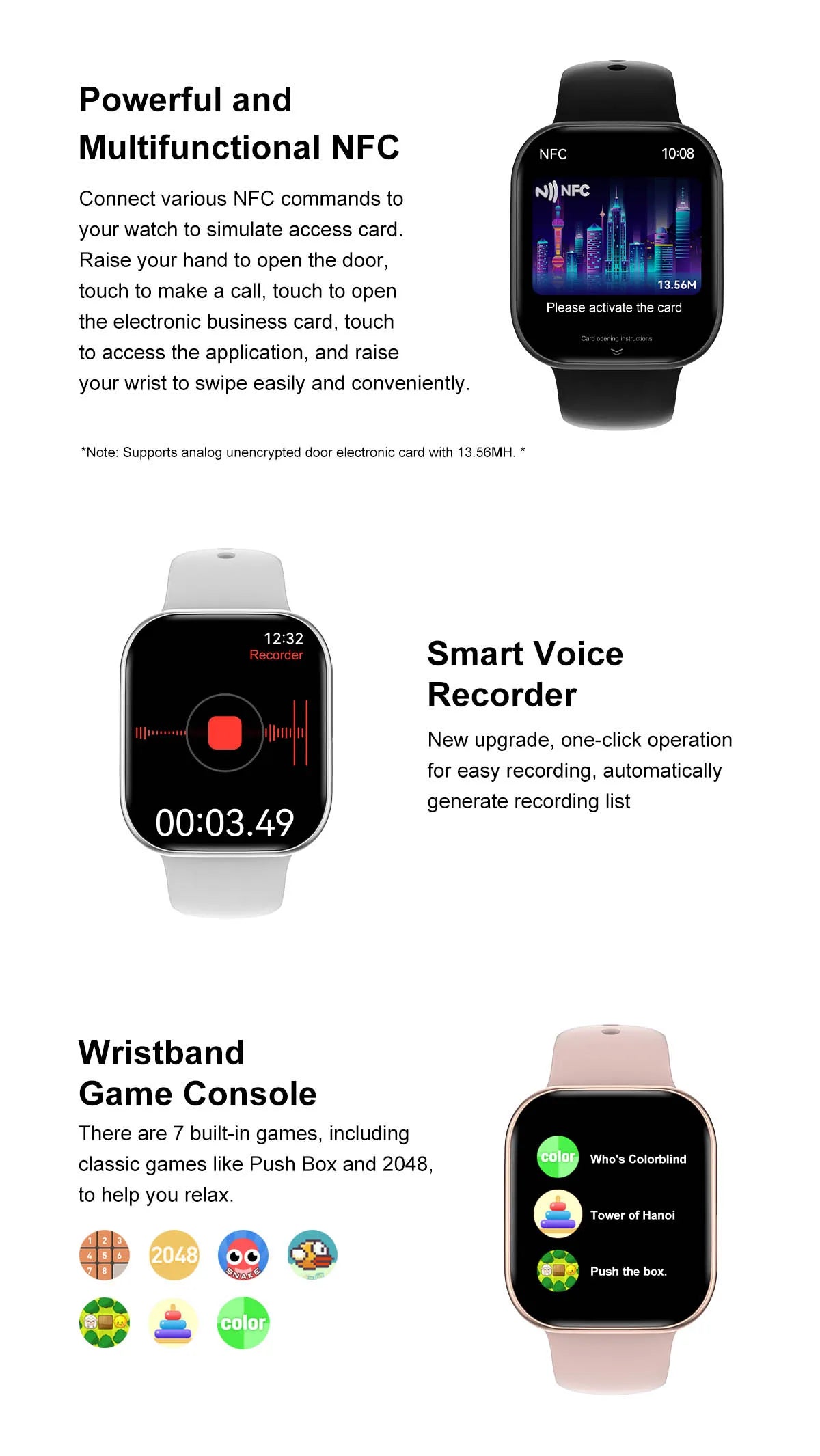 DT Watch X Mini Reloj Inteligente NFC AMOLED