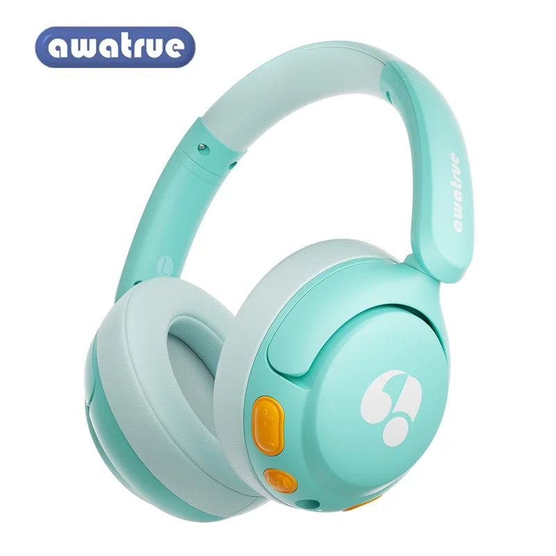 Awatrue-auriculares Bluetooth 5,4 para niños, cascos supraaurales inalámbricos ligeros con volumen seguro de 85dBA para IPad/reproductor YOTO/tableta/escuela