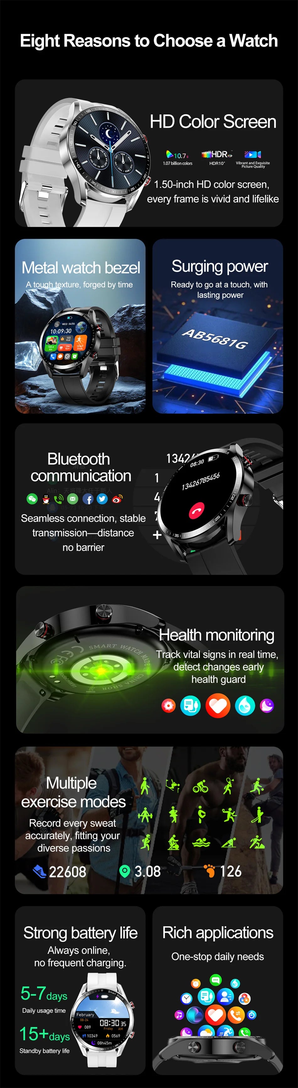 ECG + PPG Bluetooth llamada reloj inteligente hombres láser salud presión arterial Fitnes relojes deportivos hombre deportes impermeable Smartwatch + caja