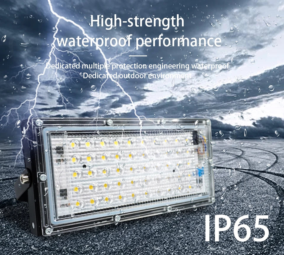 Reflector LED 50W/100W IP65 Impermeable para Jardín, Garaje y Exteriores x4