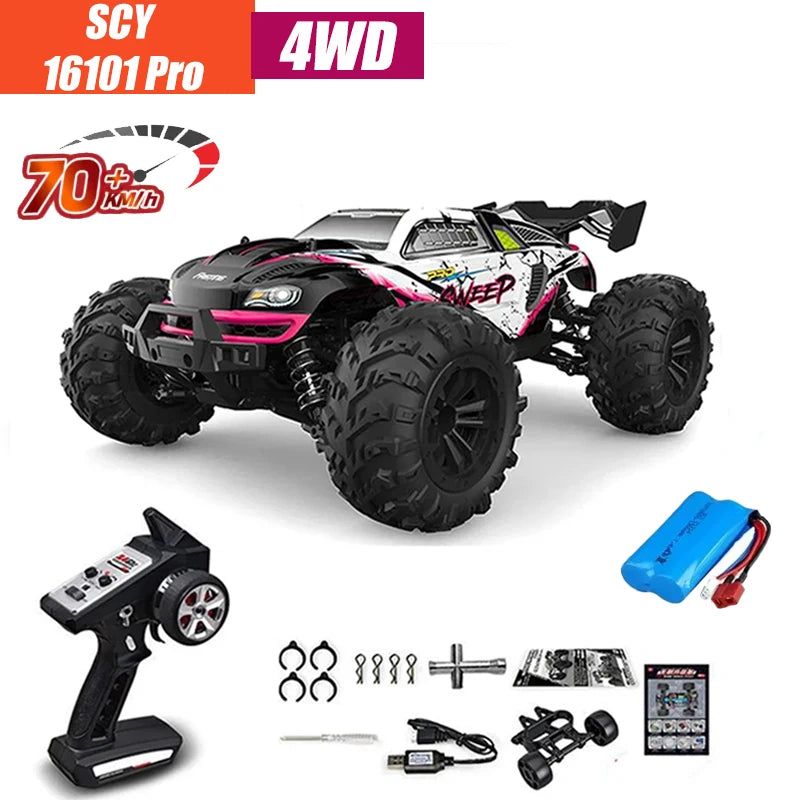 Coche RC MJX VS SCY 16101 16102 PRO 4WD 70Km/h 1/16 de Alta Velocidad, Monster Truck Todoterreno con Control Remoto, Vehículo Eléctrico