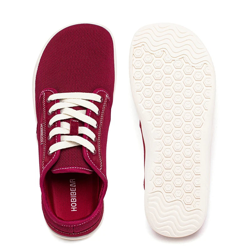 HOBIBEAR Zapatos minimalistas descalzos Unisex Punta ancha Zero Drop Zapatillas para caminar Zapatos ligeros y transpirables de malla