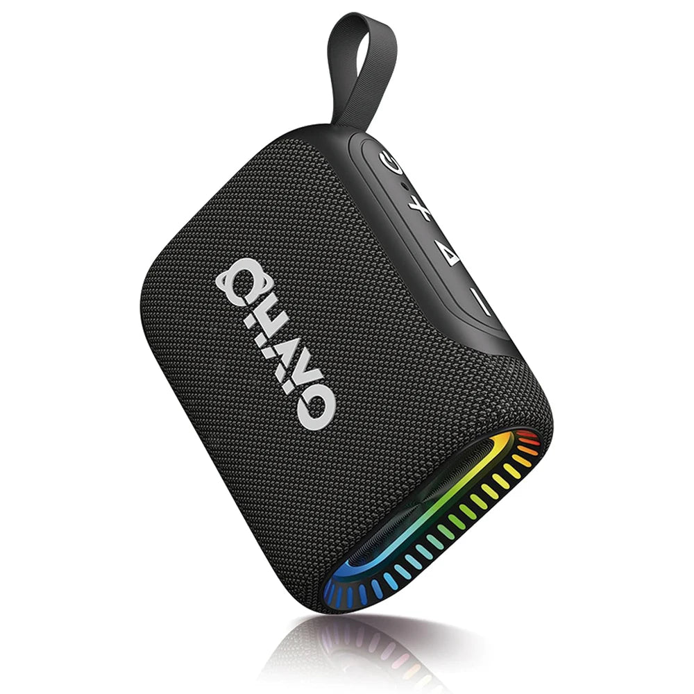 OHAYO Altavoz de ducha Bluetooth, resistente al agua IPX7, potente mini altavoz portátil con clip, inalámbrico, tiempo de reproducción 24 horas, luces RGB