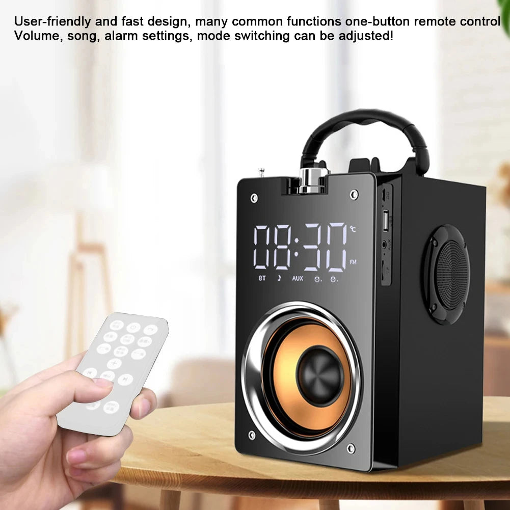 Altavoces Bluetooth inalámbricos de Supergraves de madera, Subwoofer estéreo portátil de alta potencia, Centro de música, soporte TF, Radio FM, HIFI BoomBox