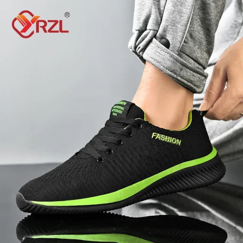 YRZL Zapatillas de deporte para hombre, zapatillas deportivas ligeras, zapatos informales transpirables de malla clásica, zapatos antideslizantes de moda para hombre