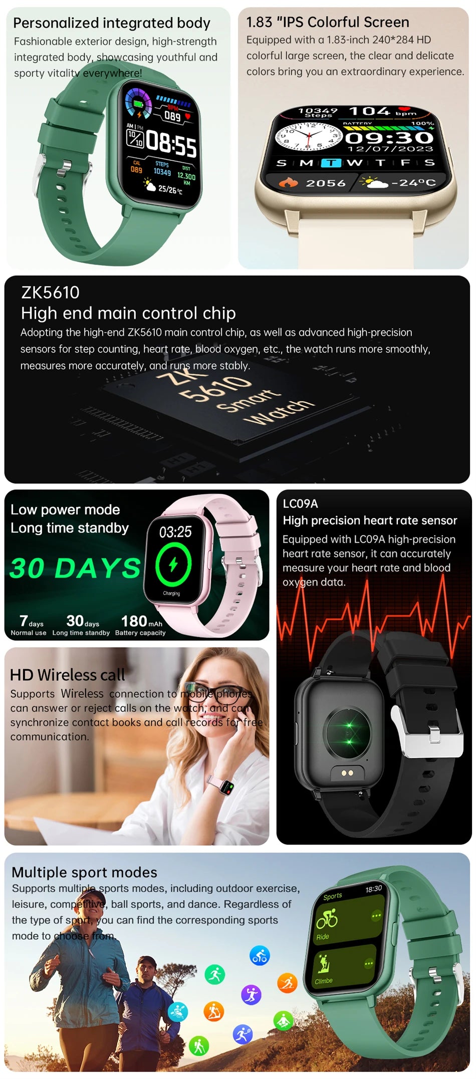 Reloj Inteligente Pantalla Táctil Esfera Personalizable