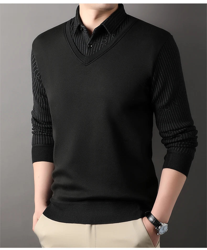Suéter de Punto a Cuadros para Hombre | Cuello Cuadrado