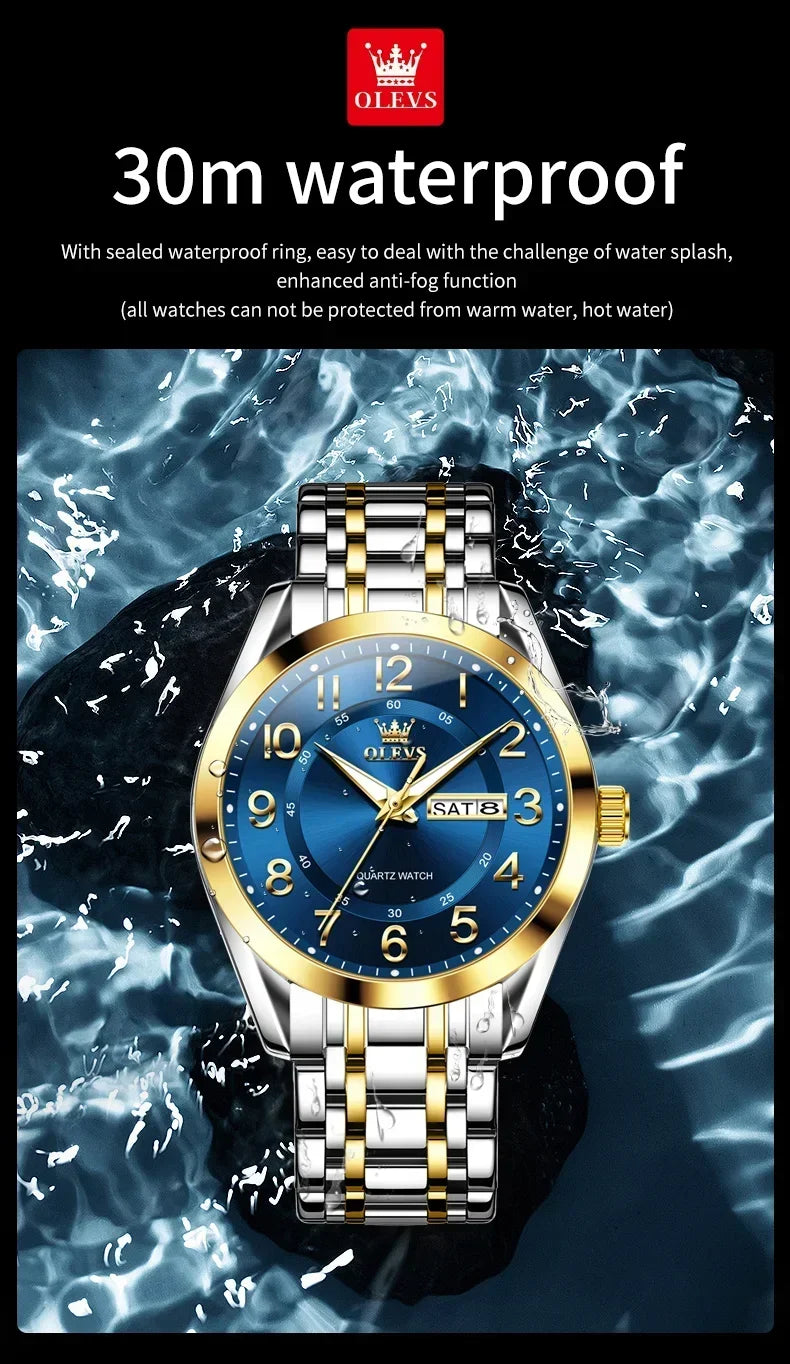 Reloj de Cuarzo para Hombre OLEVS 3666 Luminoso Acero Inoxidable