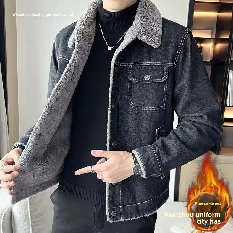 Chaqueta Vaquera de Invierno para Hombre con Forro de Borrego