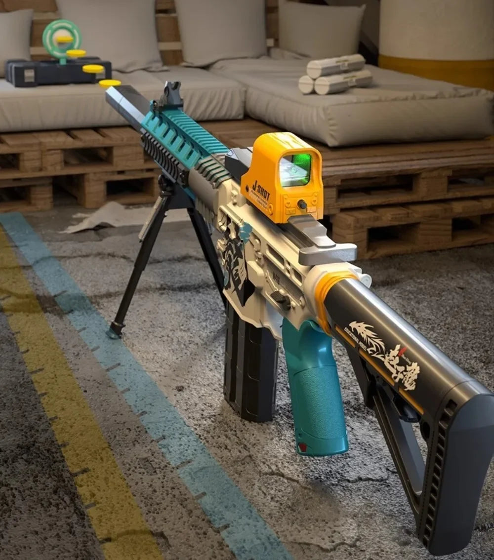 Pistola de Juguete M416 con 120 Balas, Disparo Continuo de Dardos de Espuma, Apta para Juegos de Tiro al Aire Libre, Regalos de Navidad