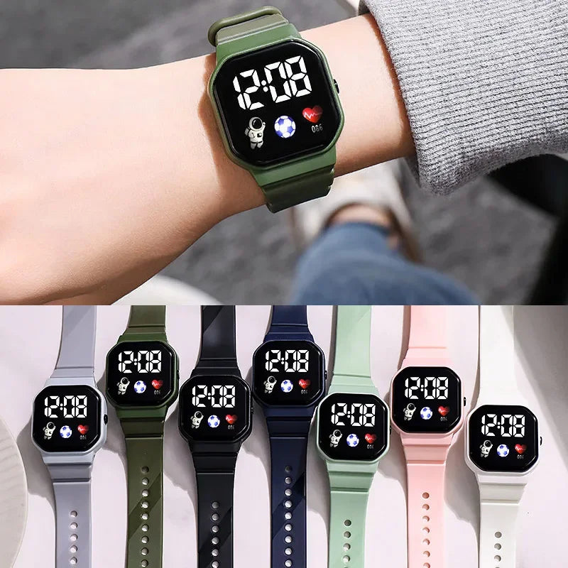 Relojes YIKAZE para niños, reloj Digital LED para niños, correa de silicona, reloj de pulsera electrónico de dibujos animados, reloj deportivo para niños y niñas, regalos