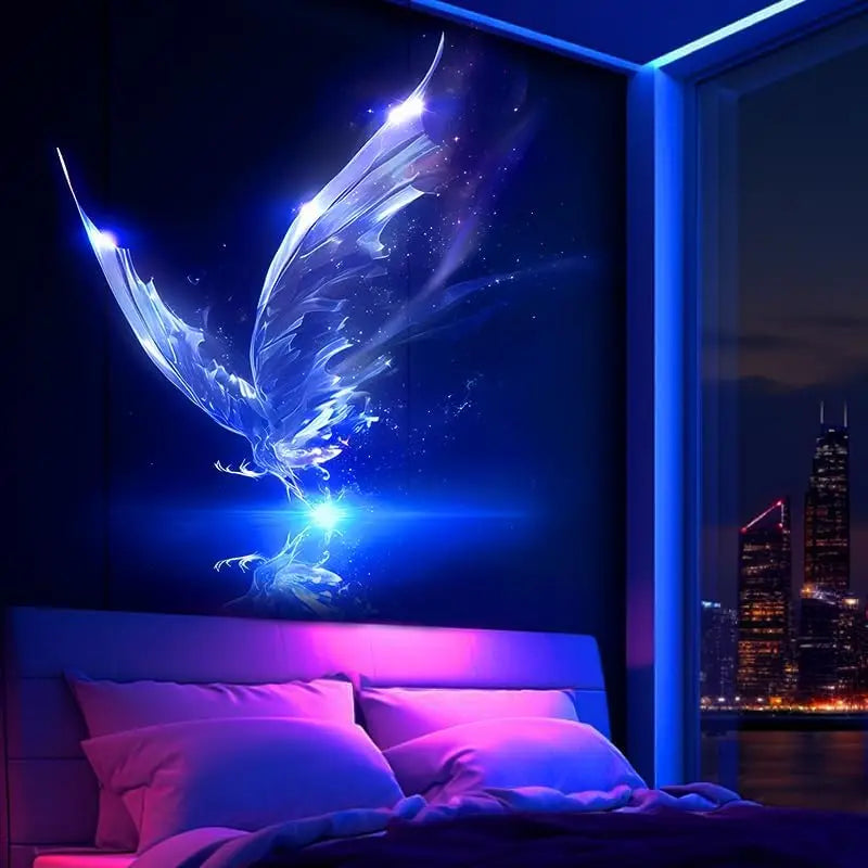 Lámpara de proyección de mariposas USB portátil para dormitorio