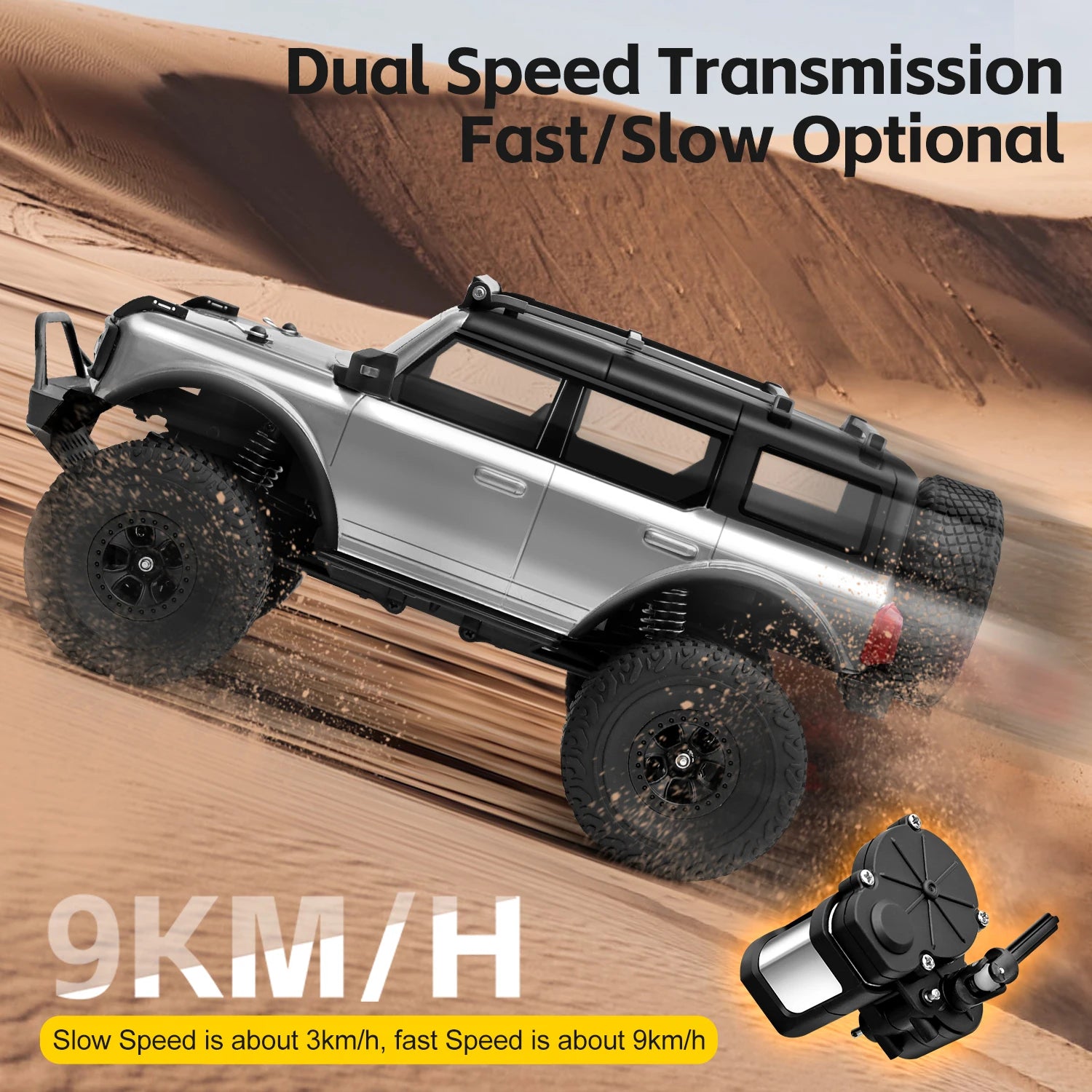 WLtoys 184023 1:18 Vehículo Todoterreno 4WD, Auto RC 2.4G RTR, Crawler Eléctrico a Control Remoto con Luces LED, Juguetes para Niños