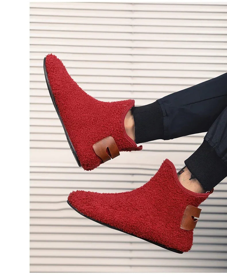 YRZL, zapatos de algodón de invierno para hombre, zapatillas ligeras sin cordones de alta calidad, mocasines de algodón de felpa para interiores, zapatos cálidos de invierno para hombre