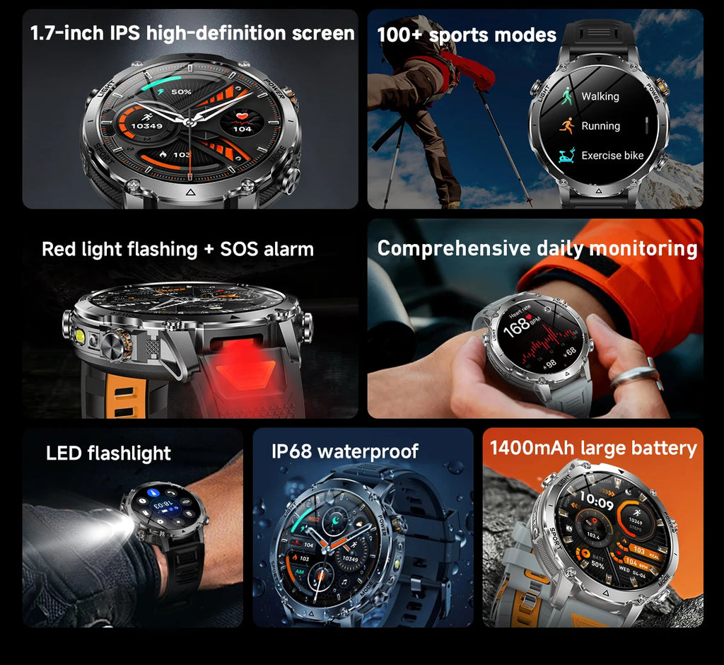 LIGE TANK Ultra Reloj Inteligente Militar 10ATM