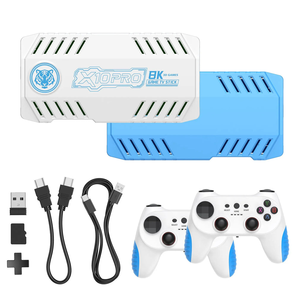 Consola de Videojuegos Retro X10 4K HD para TV, Mini Consola Portátil con Más de 50000 Juegos, 51 Emuladores, Controles Inalámbricos, Plug and Play