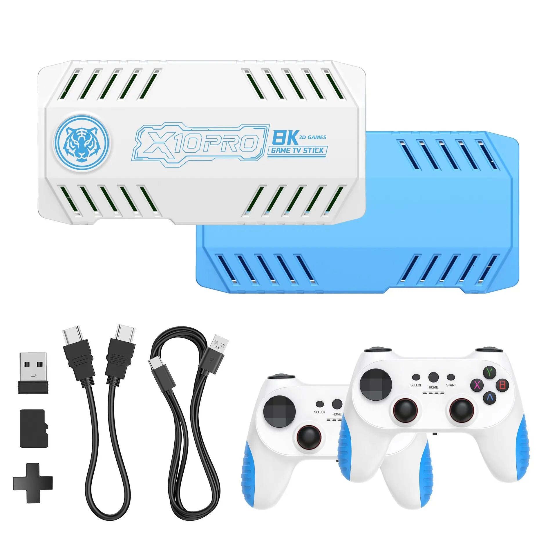 Consola de Videojuegos Retro X10 4K HD para TV, Mini Consola Portátil con Más de 50000 Juegos, 51 Emuladores, Controles Inalámbricos, Plug and Play