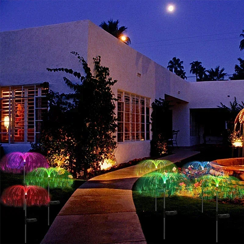 Luces Solares de Jardín Medusa Fibra Óptica Exterior
