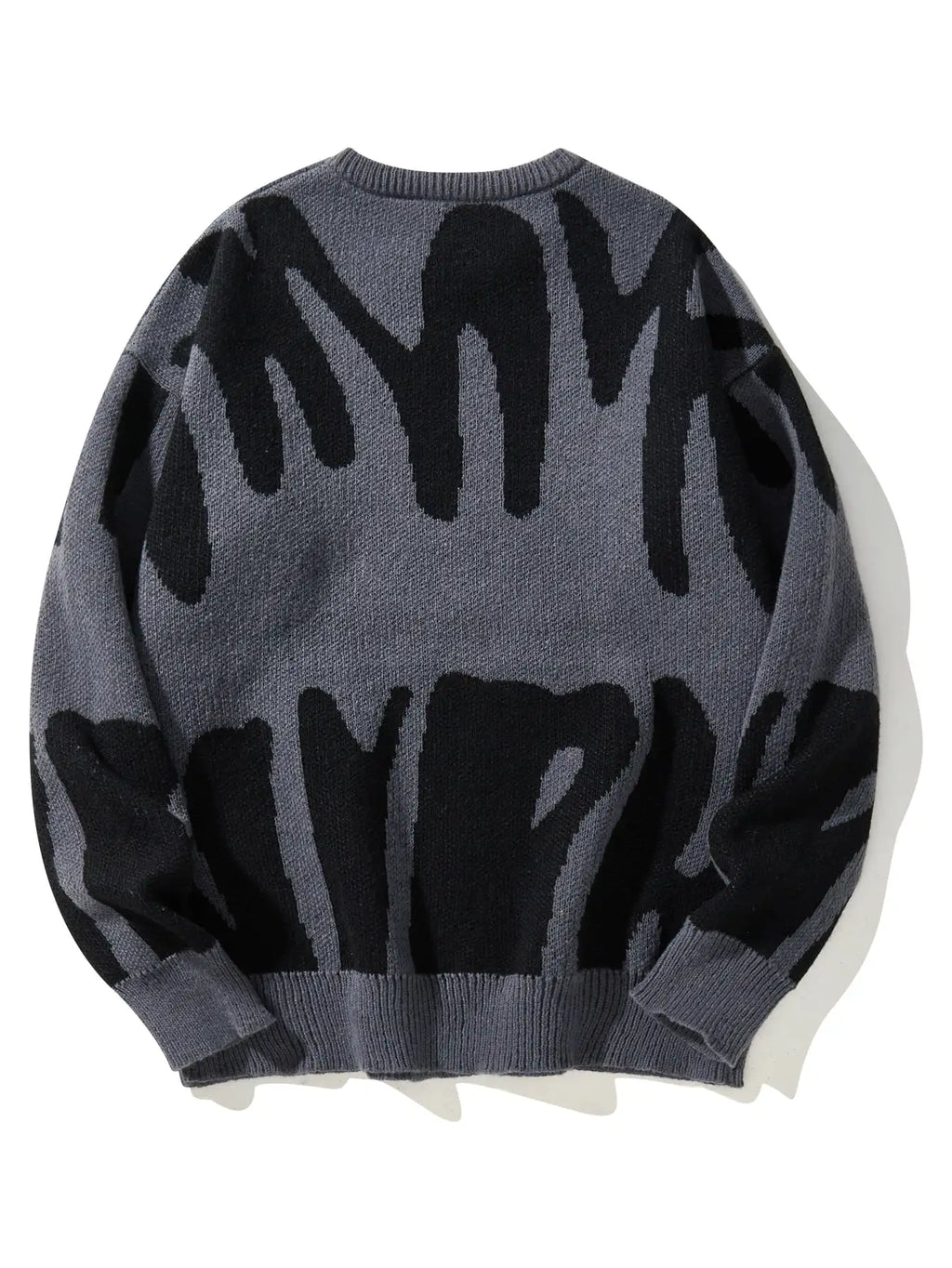 Nueva moda Otoño e Invierno suéter con patrón de Jacquard Irregular suéter informal de punto con bloques de Color para hombre