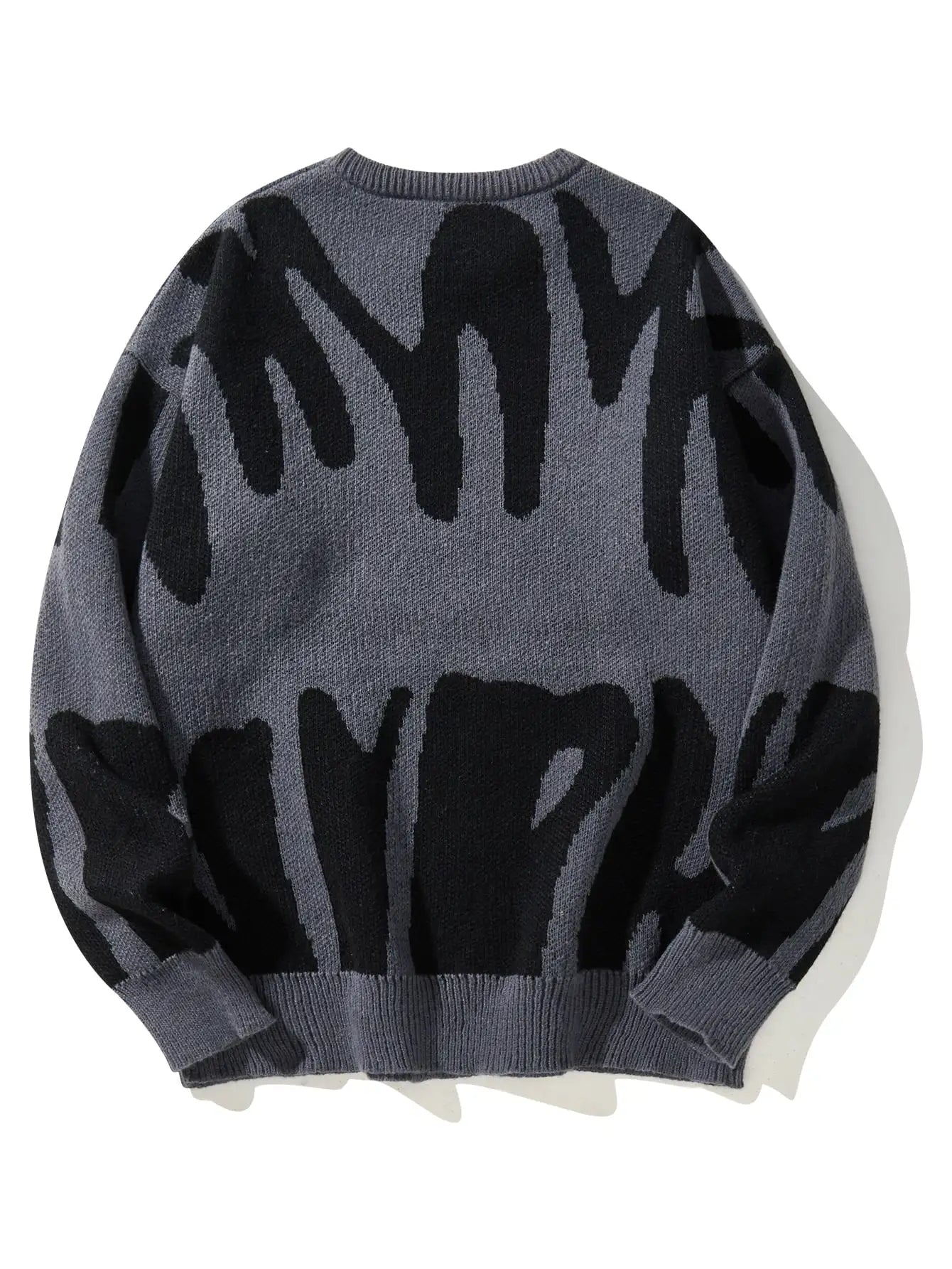 Nueva moda Otoño e Invierno suéter con patrón de Jacquard Irregular suéter informal de punto con bloques de Color para hombre