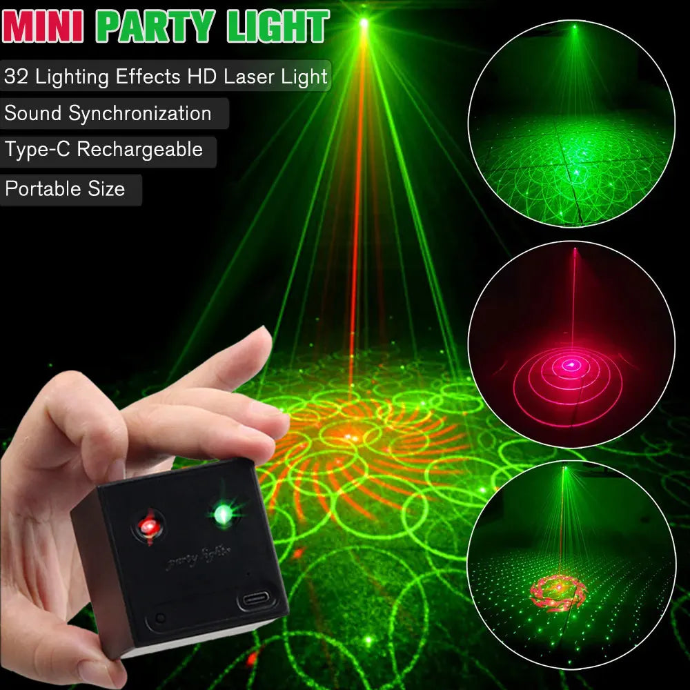Mini Luces Láser Recargables para Fiesta x2
