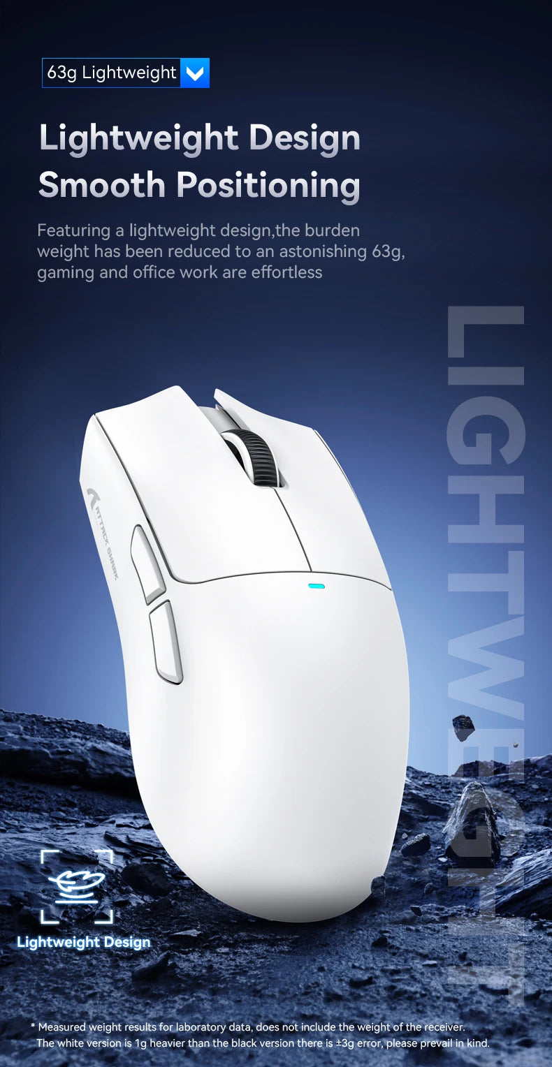 Ratón inalámbrico Attack Shark X11, ratón multimodo Bluetooth/2,4G/con cable, ratón para juegos con base de carga magnética RGB PAW3311