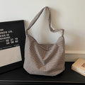 Bolso Bandolera para Mujer Estilo Casual, Diseño Retro a Cuadros, Versátil, Gran Capacidad, Tipo Dumpling, Bolso Tote para el Día a Día