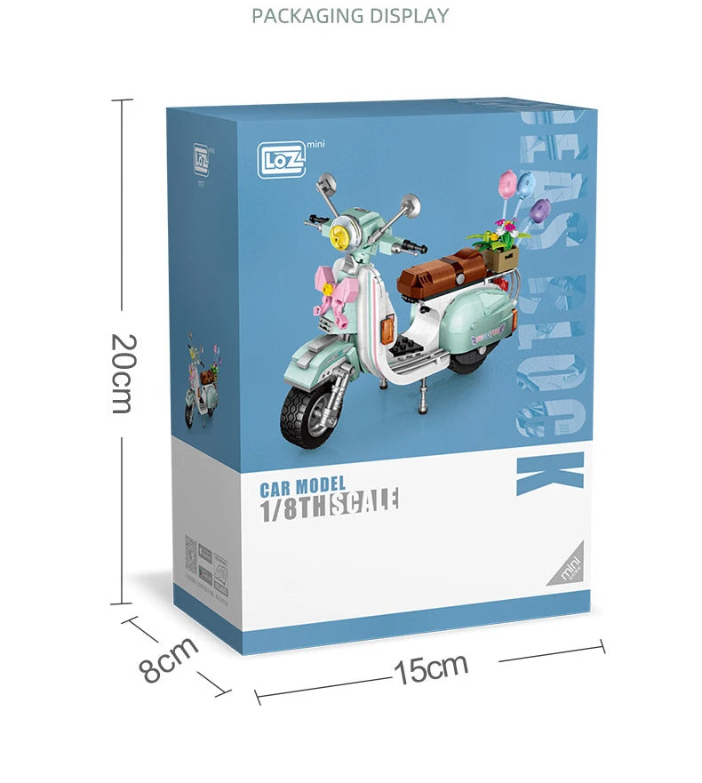 Bloques de Construcción LOZ-1117, Motocicleta Eléctrica Urbana, Modelo MOC para Armar, Decoración de Escritorio, Regalo Coleccionable para Adultos, Cumpleaños, Festividades