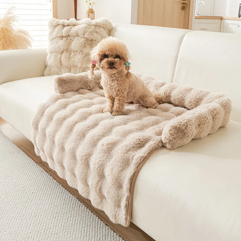 Cama de Felpa de Lujo para Mascotas – Piel Sintética Suave