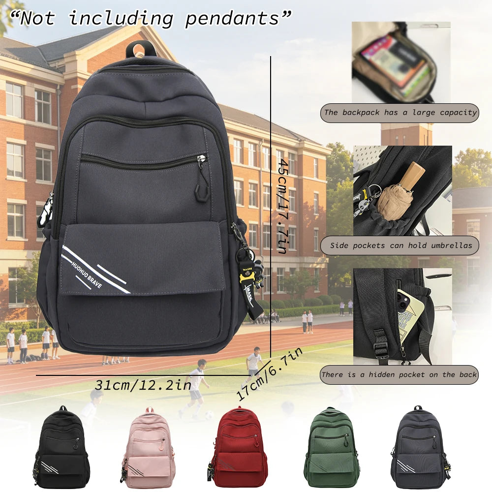 Mochila de Nailon Gran Capacidad con Bolsillo Oculto para Escuela y Viajes