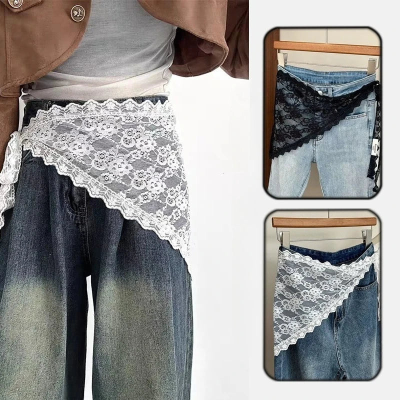 Minifalda de Encaje para Mujer Estilo Romántico con Capas Suaves