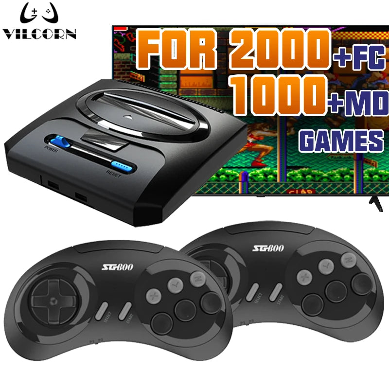 VILCORN Game Stick 4k TV HD Out, consola de juegos Retro clásica para Sega Nes Dendy, controlador inalámbrico, Gamepad, soporte para 2 jugadores