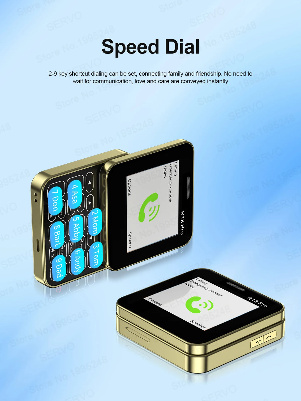 SERVO R18 Pro — Teléfono Básico Giratorio Doble SIM, Radio FM y Linterna