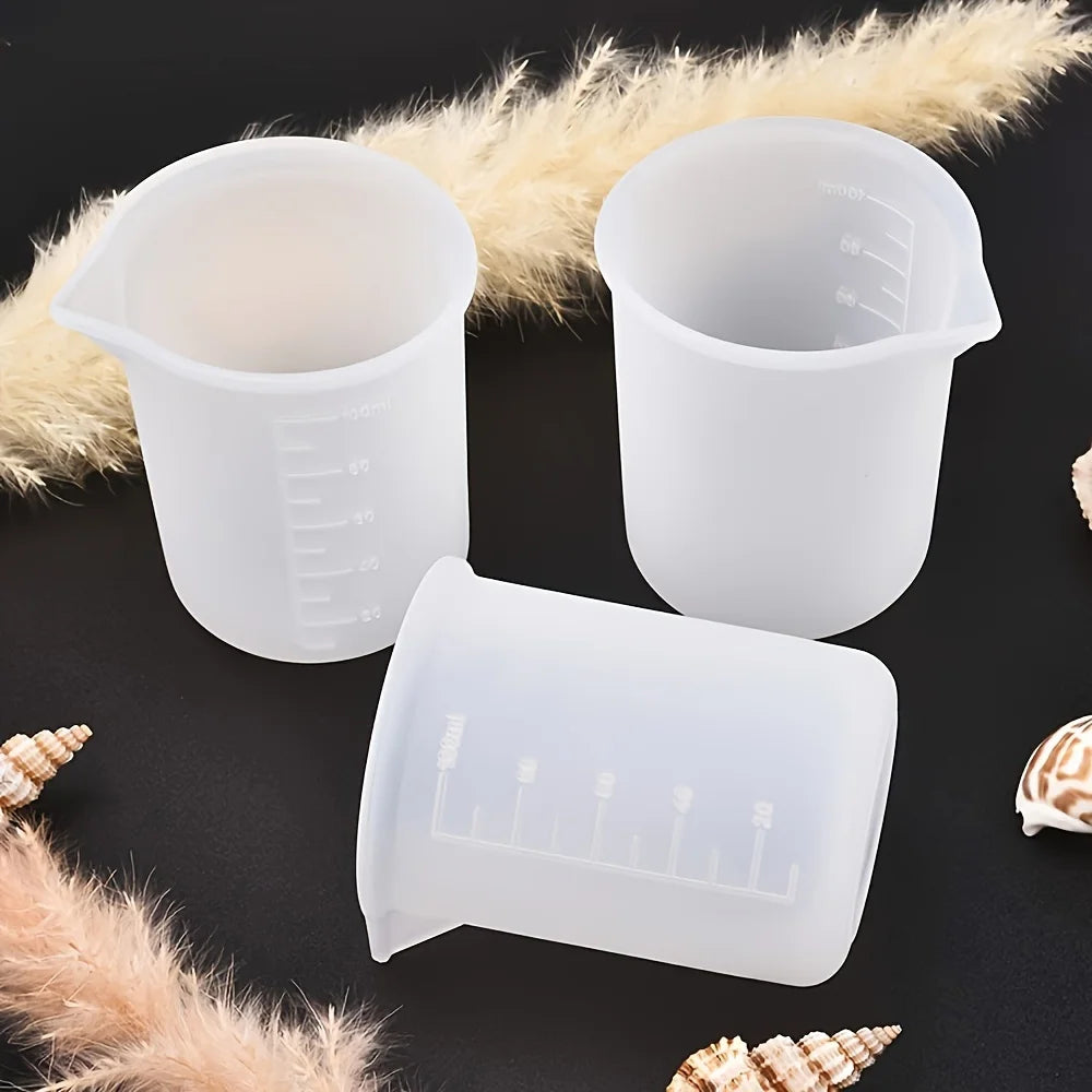 Tazas medidoras de silicona para resina, suministros de resina con vasos de silicona, vasos para mezclar resina, palitos para revolver de silicona, vaso para mezclar epoxi