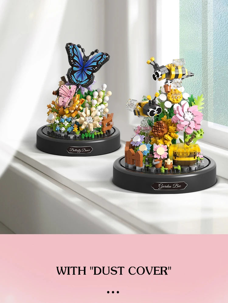 Set de Bloques de Construcción Flores Mariposas y Abejas