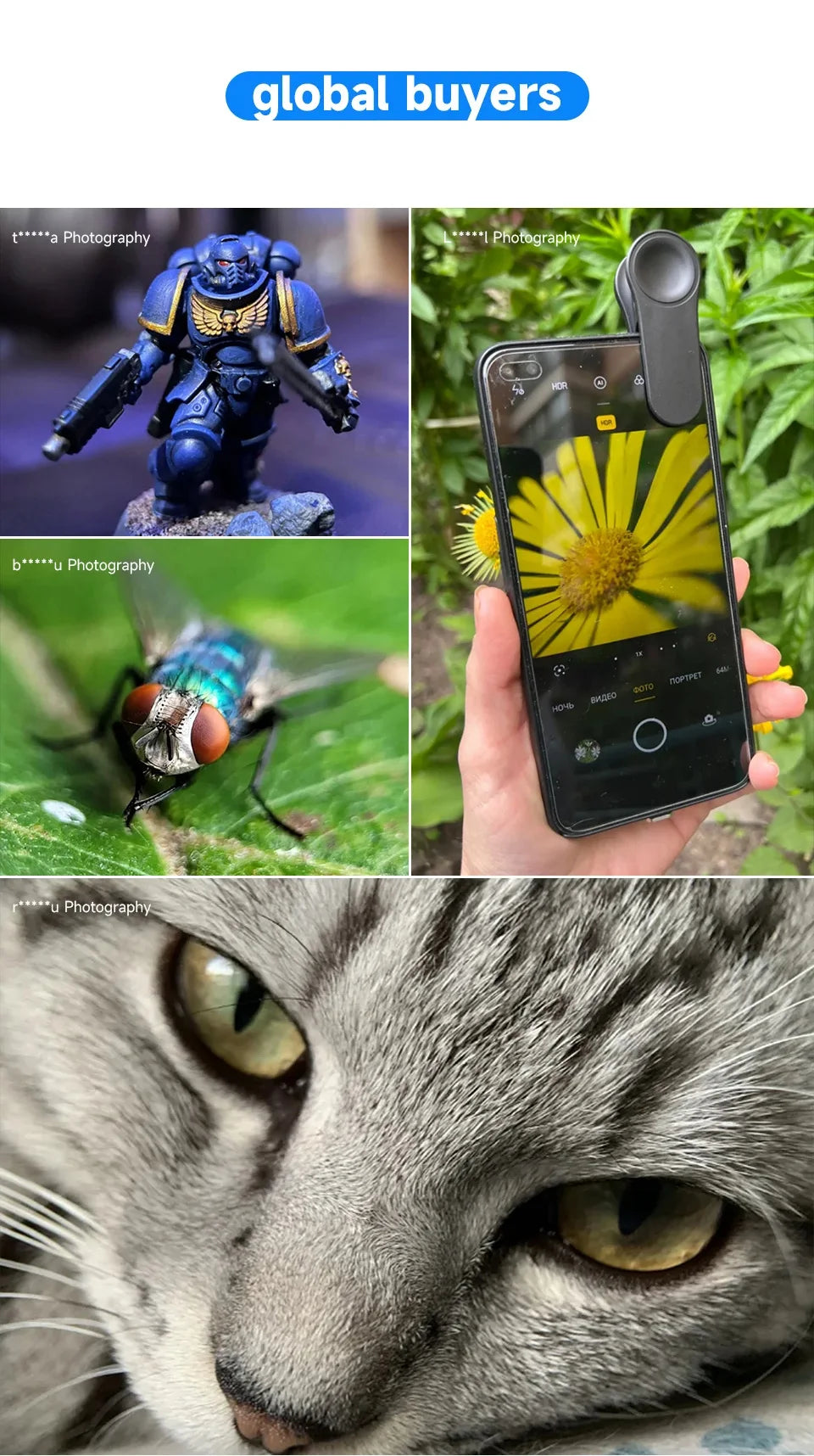 Lente Macro 120mm MARTVSEN 5K HD 10x para iPhone y Android