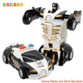 Coche robot transformable sin baterías, juguete educativo colorido para niños