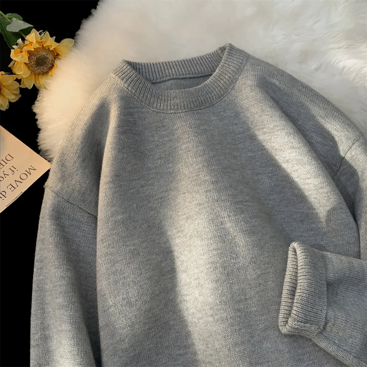 Suéter de Punto para Hombre | Estilo Retro Holgado de Invierno