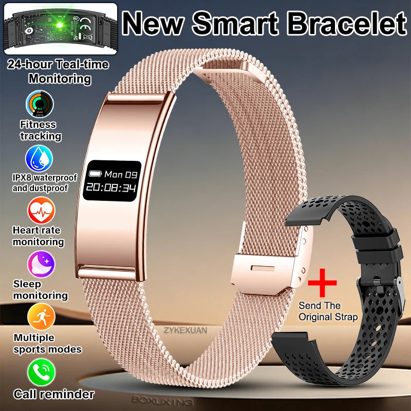 Pulsera Inteligente Deportiva Resistente al Agua IPX8 con Monitor de Salud