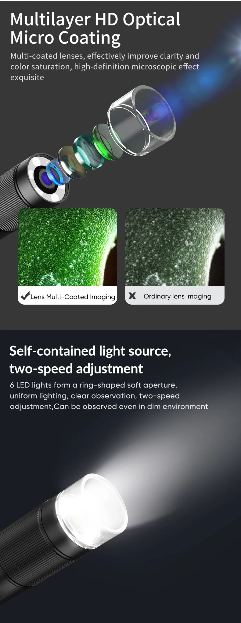 Microscopio Digital APEXEL 400-800X con Pantalla LCD y Luz LED