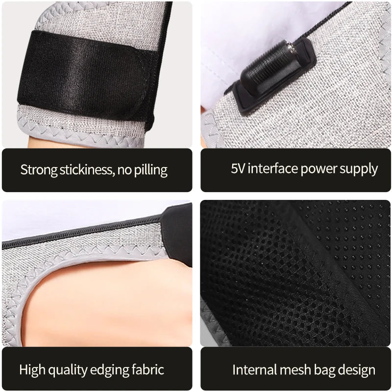 Masajeador vibratorio con soporte para pulgar, calefacción eléctrica con luz roja, alivia el dolor de muñeca y la fatiga, alivia la tenosinovitis
