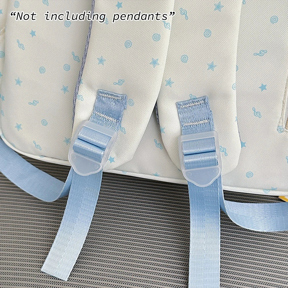 Mochila de Nailon con Estampado de Estrellas para Adolescentes