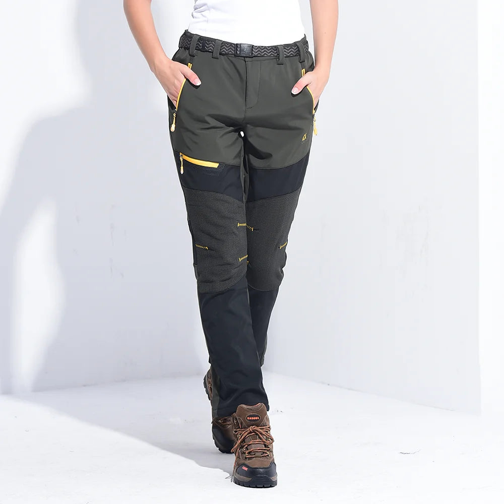 Pantalones Softshell Térmicos para Mujer, para Senderismo, Camping y Esquí