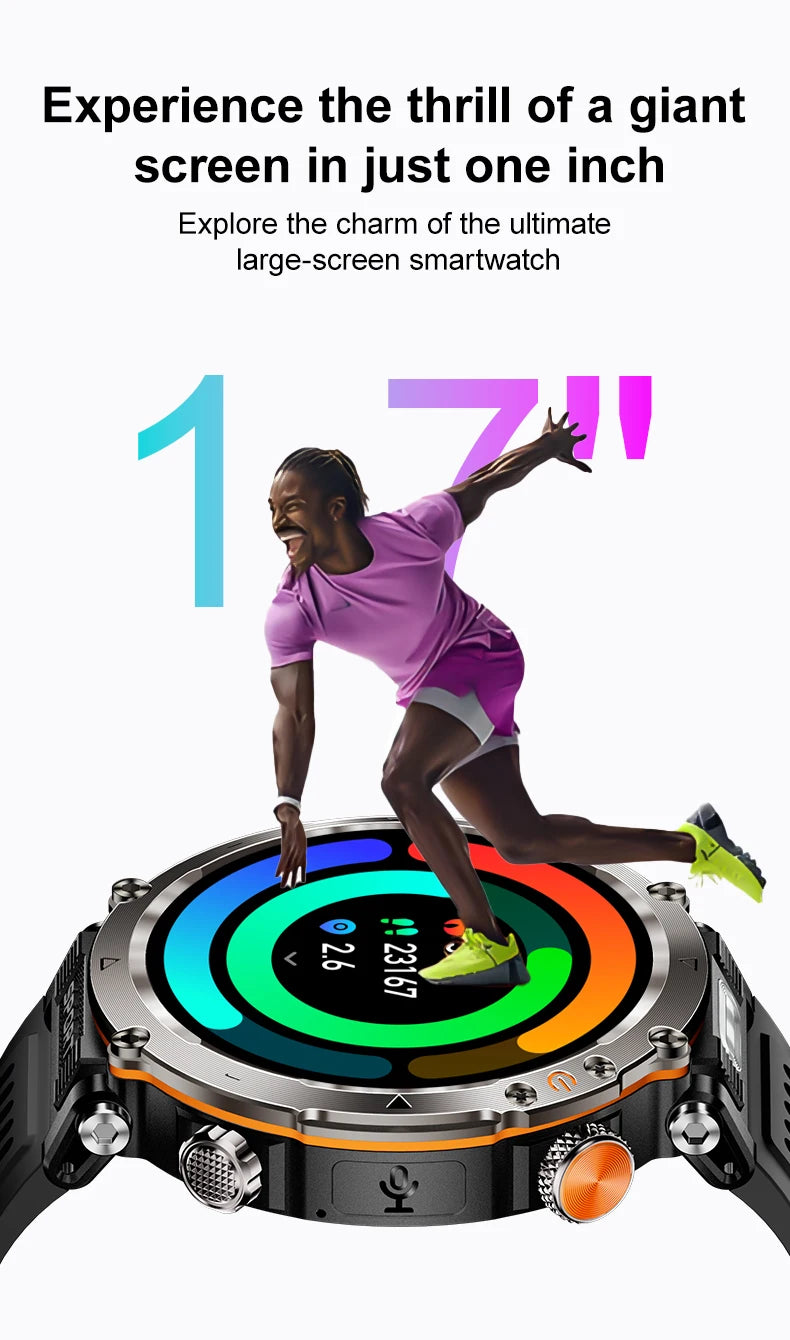Reloj Inteligente Deportivo Brújula Linterna 600mAh
