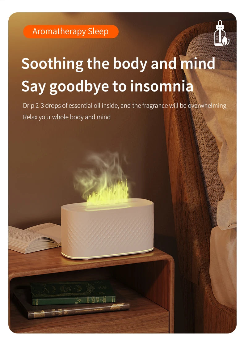 Nueva lámpara de ambiente colorida USB, máquina de aromaterapia de escritorio para el hogar y la Oficina, humidificador creativo de llama con grietas, pulverizador de atomización de aire