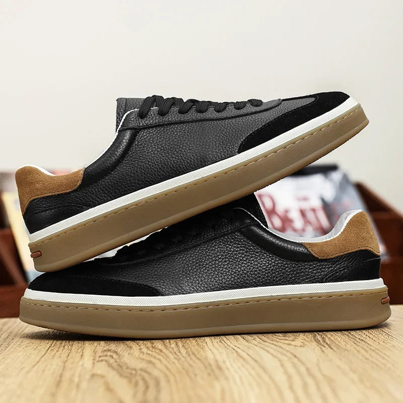 Zapatillas casuales de cuero para hombre, livianas y cómodas para uso diario